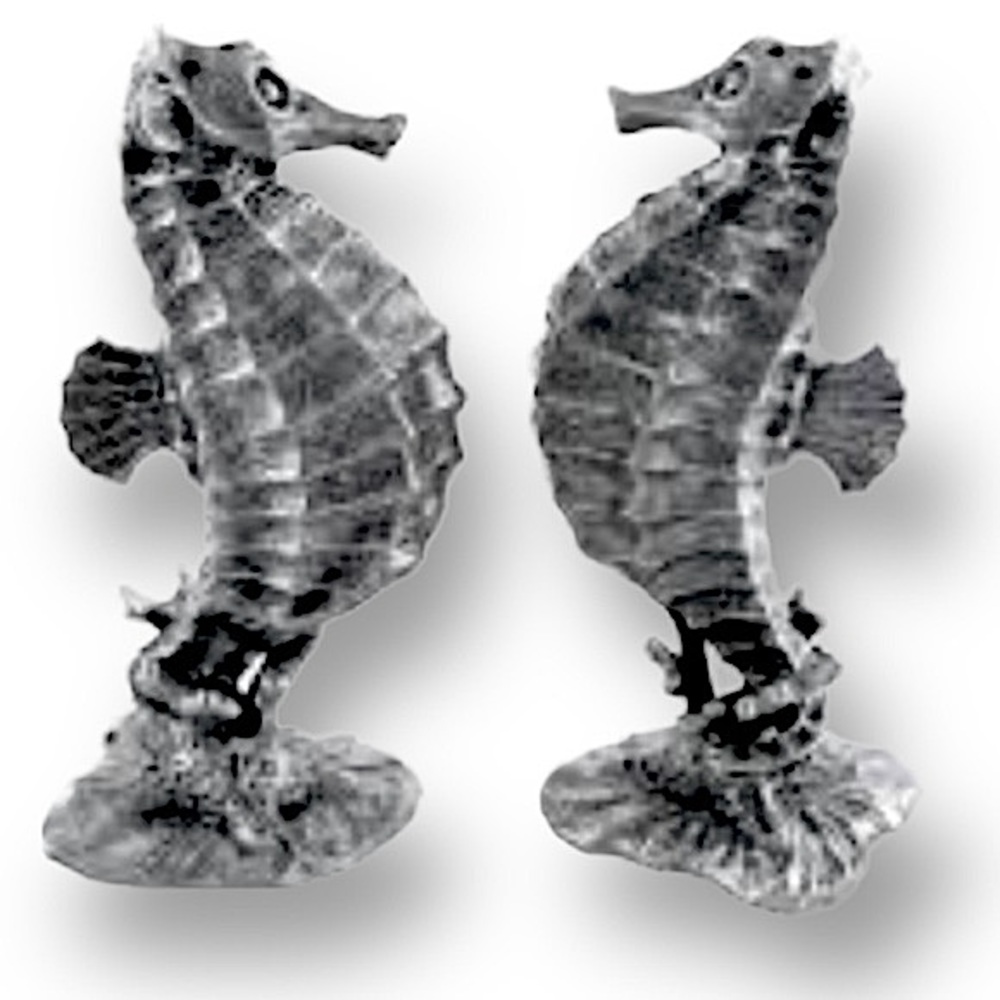 Seahorse Pewter Salt Pepper Shakers Set - Picture 1 of 10